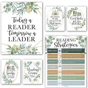 Hadley Designs 15 Piece Eucalyptus Readers Education Posters Reading Strategies